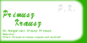 primusz krausz business card